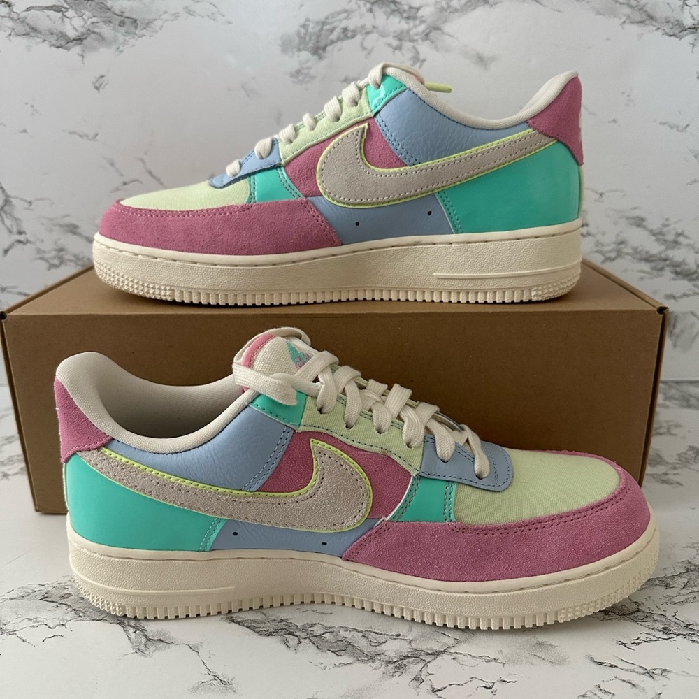 Nike Air Force 1 Patchwork Easter Athletic Shoes AH8462-400 Size 7 - Picture 2 of 8